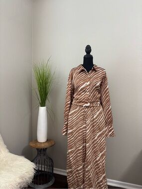 Brown and Cream Zebra Print 2 Piece Set or Separately